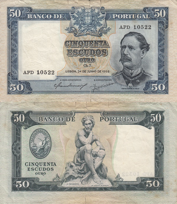 Emisiunea 1953; 1955 - 50 Escudos