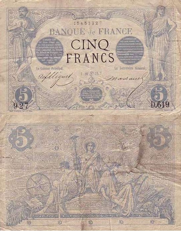 1871-1874 Issue - 5 Francs