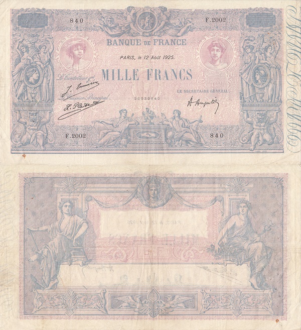 1889-1926 Issue - 1000 Francs