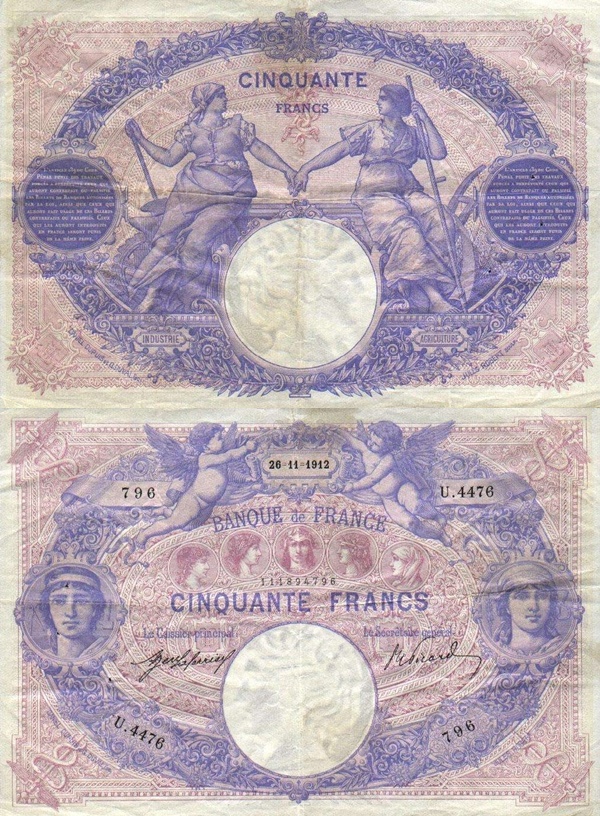 1889-1927 Issue - 50 Francs