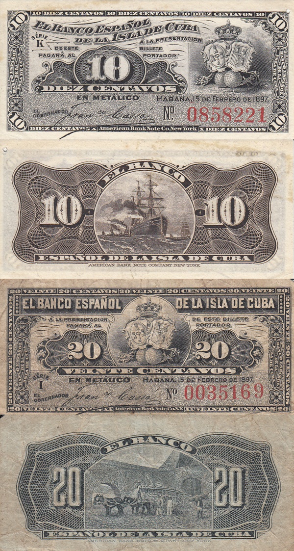 1897 Issue (Spanish Administration - Banco Español de la Isla de Cuba)