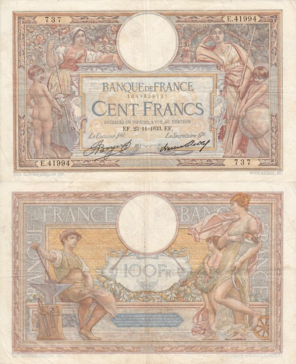 1908-1939 Issues - 100 Francs