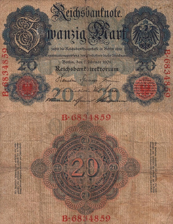 1908 Issue - 20 Mark