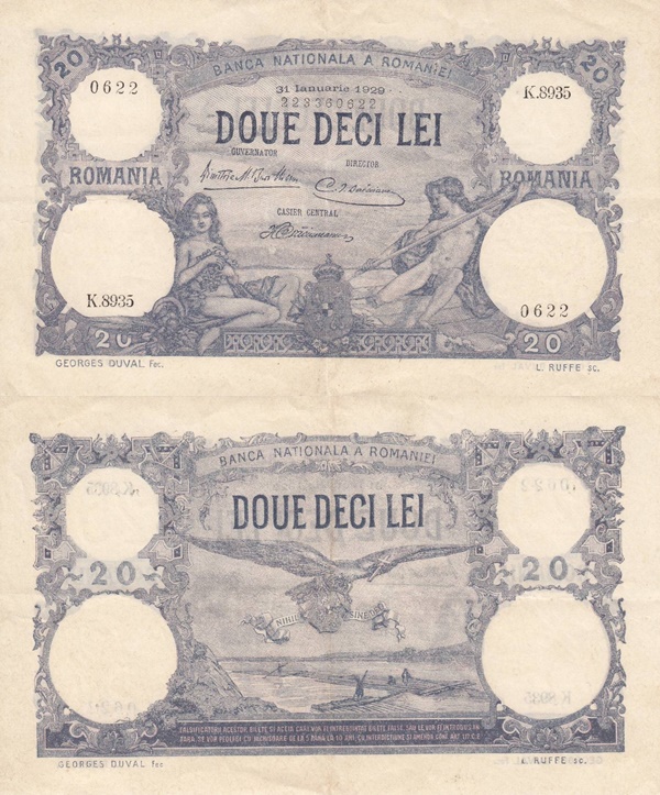 1909-1929 Issue - 20 Lei