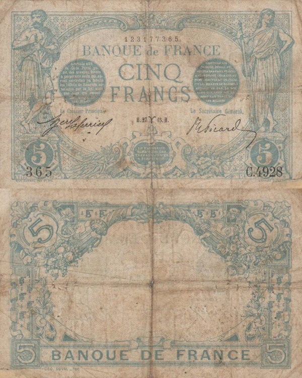 Emisiunea 1912-1917 - 5 Franci