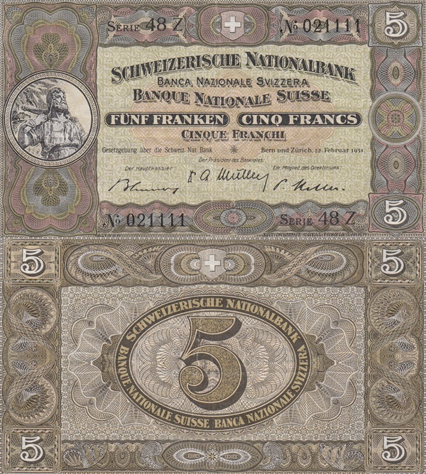 1913-1953 Issue - 5 Franken