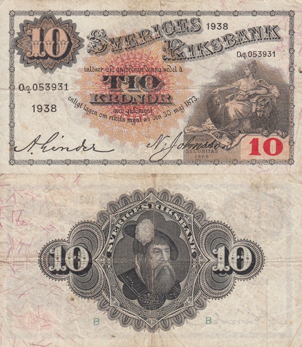 1918-1940 Issue - 10 Kronor