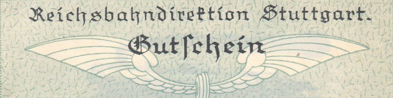 1923 Issue - German State Railroad (Deutsche Reichsbahn) - Reichsbahandirektion - Stuttgart