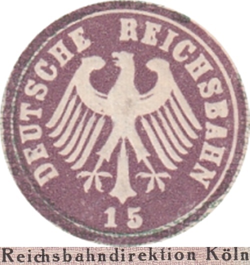 1923 Issue - German State Railroad (Deutsche Reichsbahn) - Reichsbahandirektion - Köln
