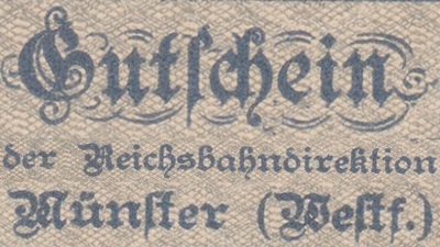 1923 Issue - German State Railroad (Deutsche Reichsbahn) -  Reichsbahandirektion - Münster