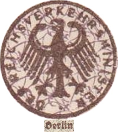 1923 Issue - German State Railroad(Deutsche Reichsbahn) - Reichsverkehrsministerium - Berlin