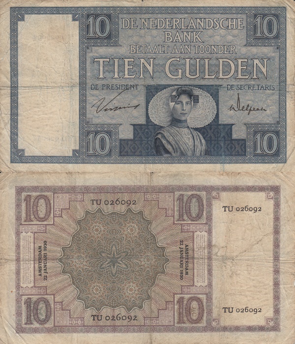 1924-1932 Issue - 10 Gulden