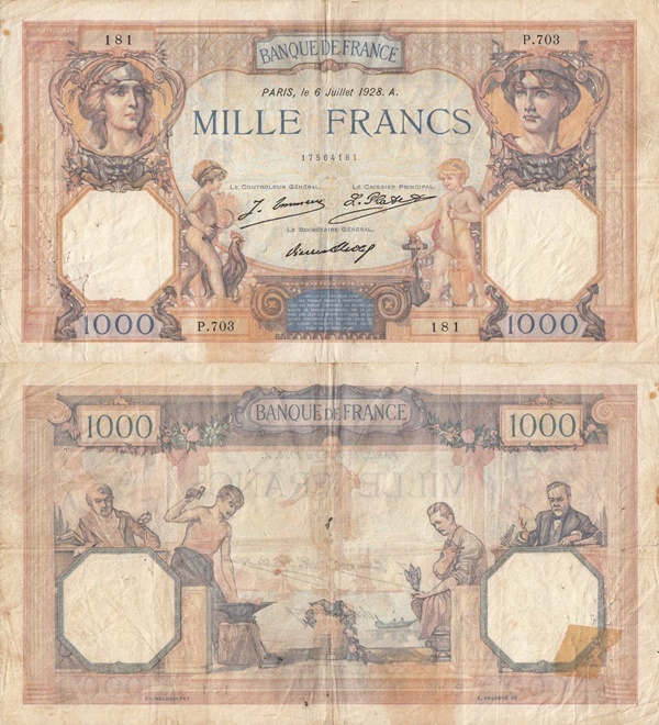 Emisiunea 1927-1937 - 1000 Franci