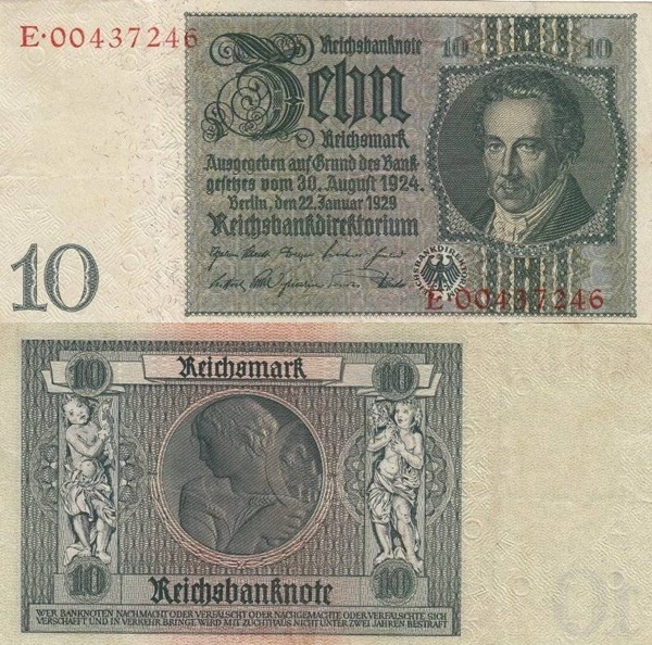 Emisiunea 1929; (1945) - 10 Reichsmark