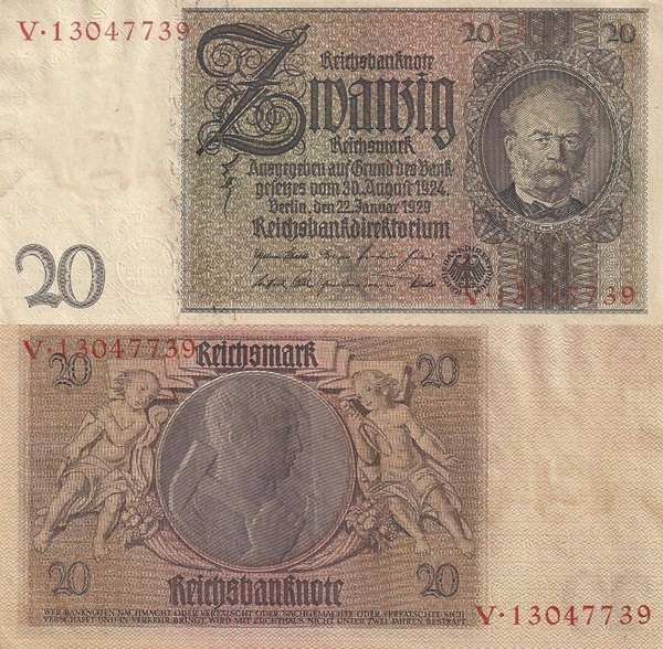 Emisiunea 1929; (1945) - 20 Reichsmark