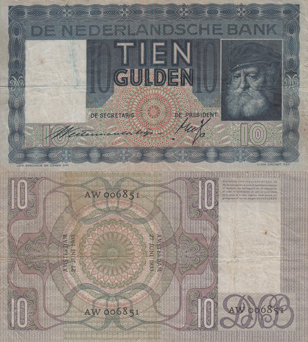 Emisiunea 1933-1939 - 10 Gulden