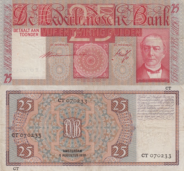 1931-1941 Issue - 25 Gulden