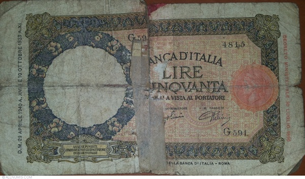 Emisiunea 1933 - 1941 - 50 Lire (Banca d'Italia)