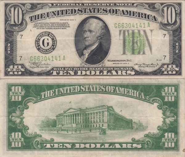 1934 Issue - 10 Dollars