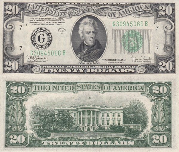 Emisiunea 1934 - 20 Dolari