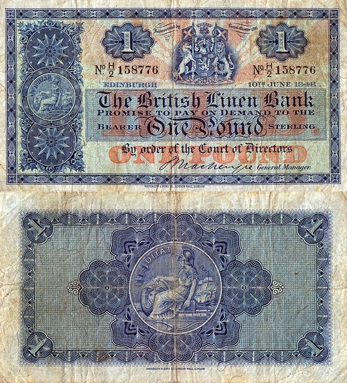 Emisiunea 1935-1960 - 1 Pound (British Linen Bank)