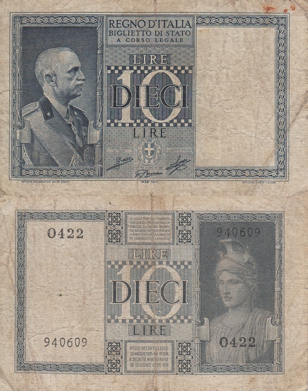 1935-1944 Issue - Regno d'Italia Biglietto di Stato