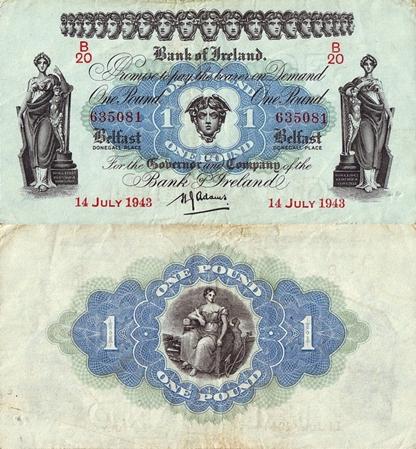 1936-1943 Issue - Bank of Ireland