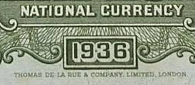 1936 Issue (Printer Thomas de la Rue, London) - Central Bank Of China