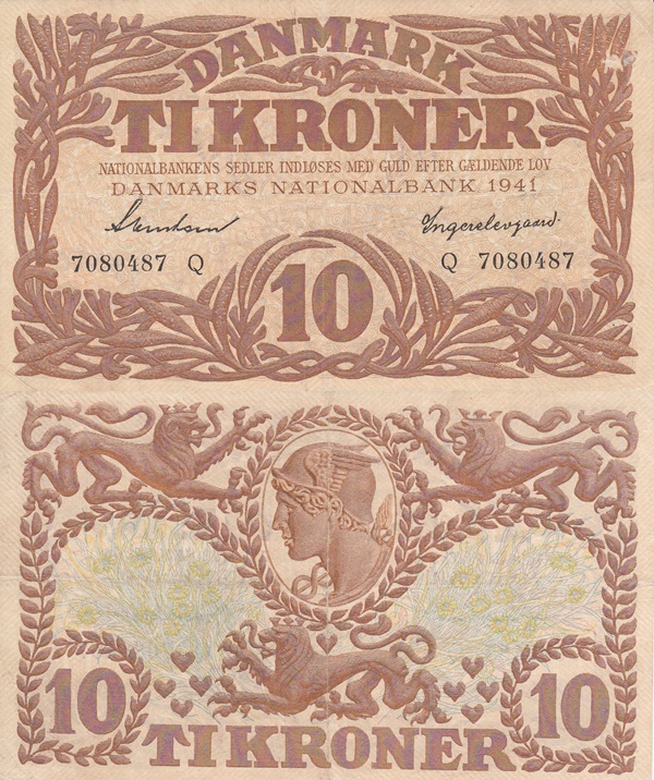 1937-1943 Issue - 10 Kroner