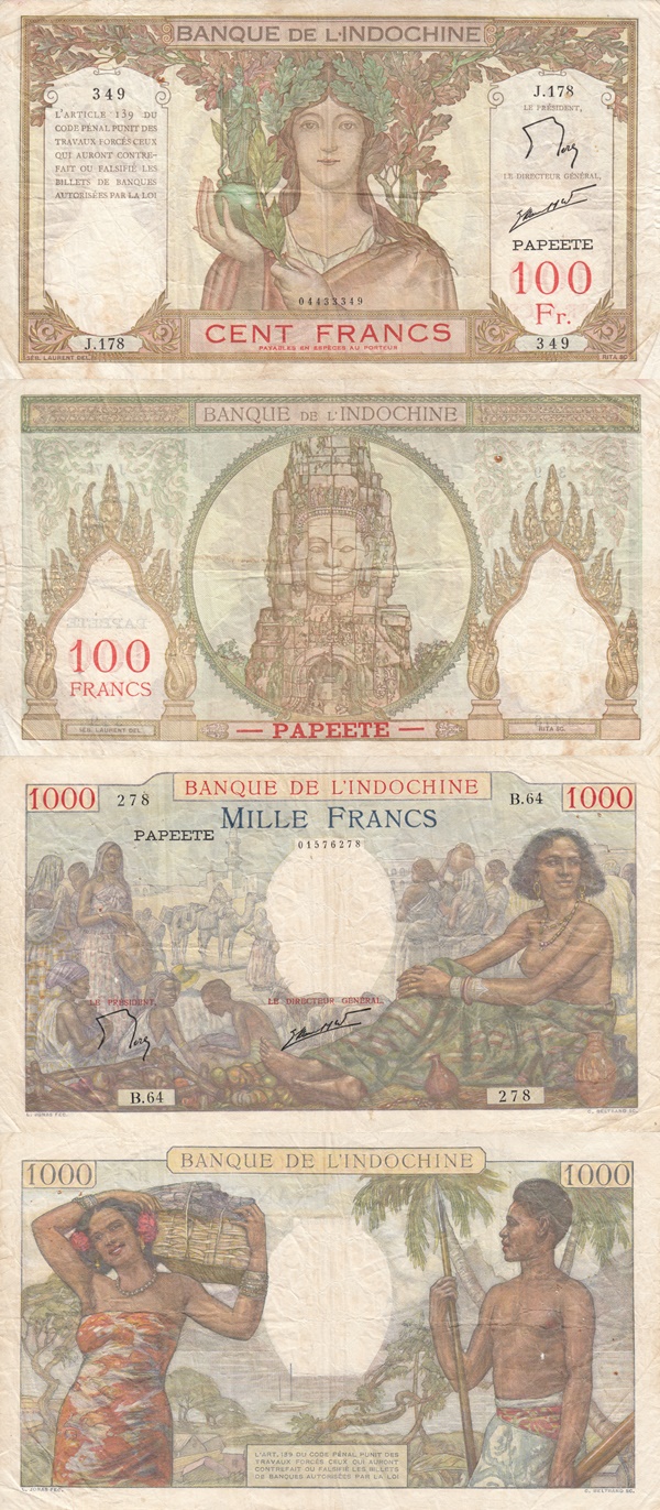 1939-19654 ND Issue - BANQUE DE L'INDOCHINE - PAPEETE