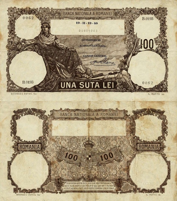 1940-1942 Issue - 100 Lei