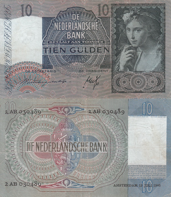 1940-1943 Issue - 10 Gulden