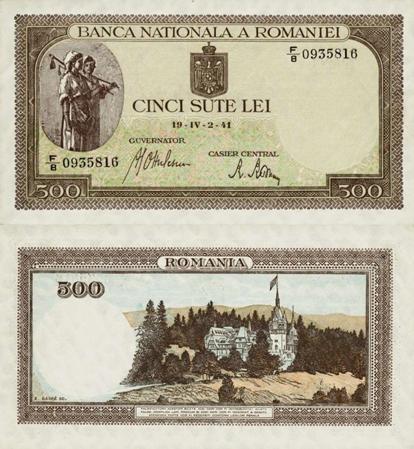 1940-1943 Issue - 500 Lei