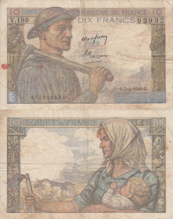 Emisiunea 1941-1949 - 10 Franci