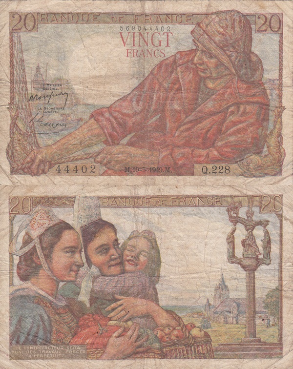 1942-1950 Issue - 20 Francs