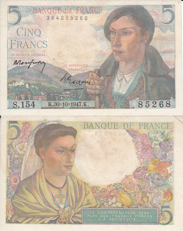 Emisiunea 1943-1947 - 5 Franci