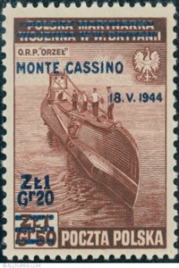 1944 - Polish government-in-exile (MONTE CASSINO overprints)