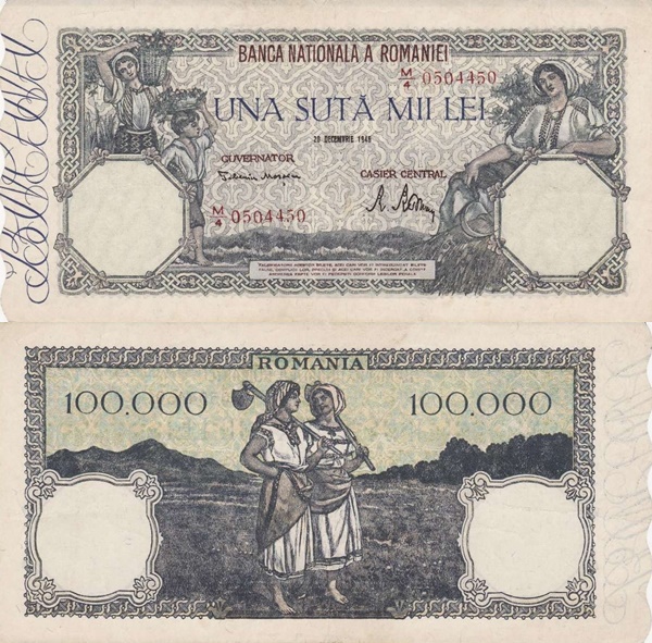 1945-1947 Issue - 100,000 Lei