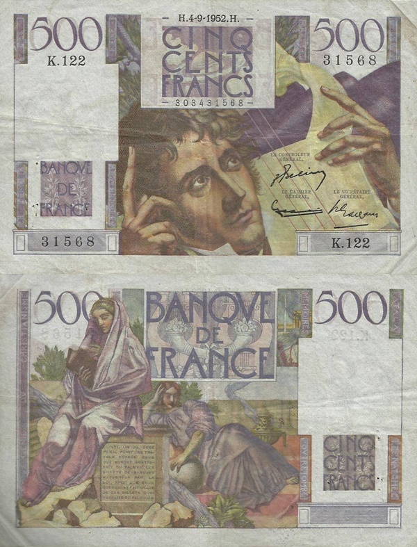 1945-1953 Issue - 500 Francs