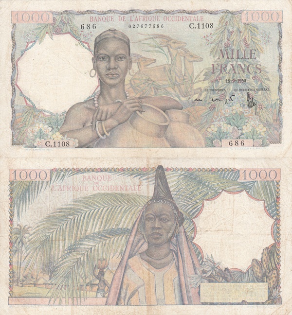 Emisiunea 1945-1954 - 1000 Franci (Banque de l'Afrique Occidentale)