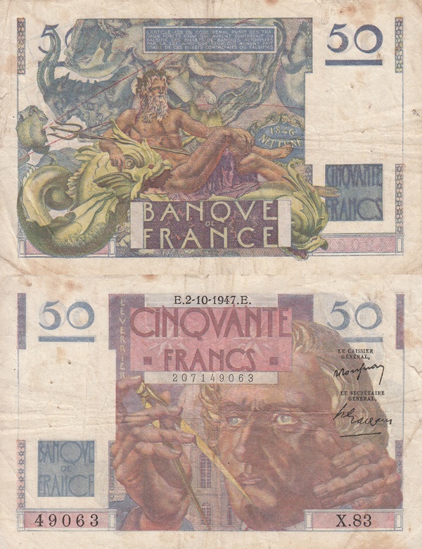 1946-1951 Issue - 50 Francs