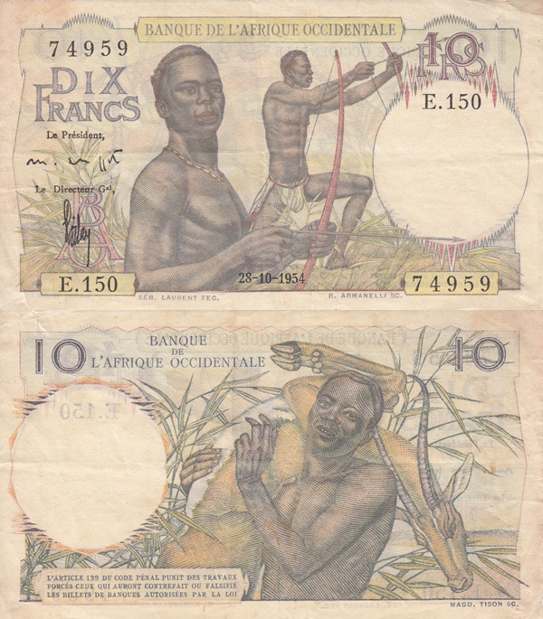 Emisiunea 1946-1954 - 10 Franci (Banque de l'Afrique Occidentale)