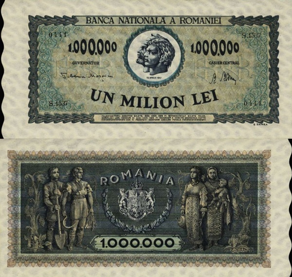 1947 Issue - 1,000,000 Lei