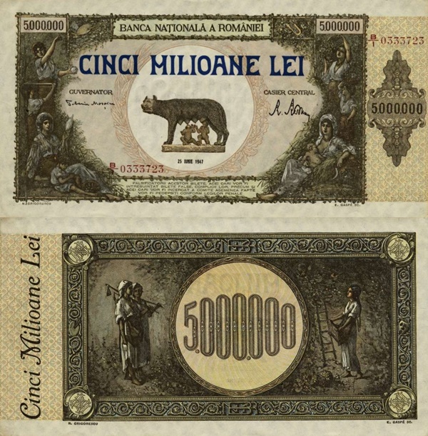 1947 Issue - 5,000,000 Lei