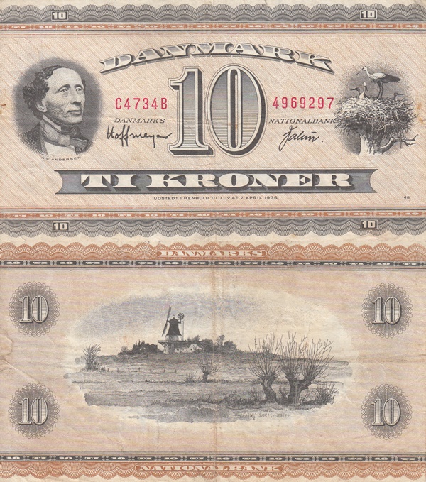 1950-1952; 1954-1974 Issue - 10 Kroner