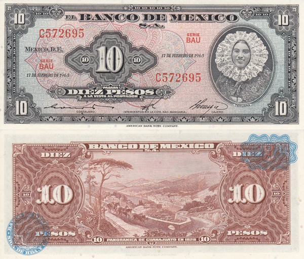 1954-1967 Issue - 10 Pesos