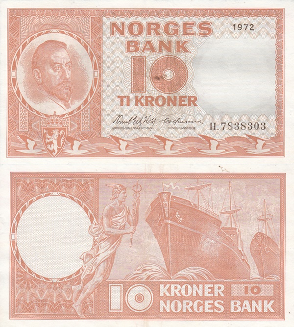 1954-1973 Issue - 10 Kroner