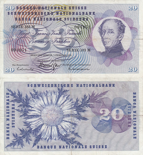 1954-1977 Issue - 20 Franken