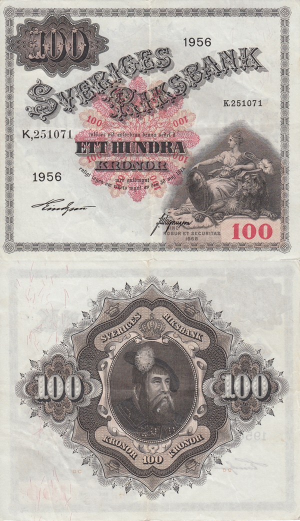 Emisiunea 1955-1959 - 100 Coroane