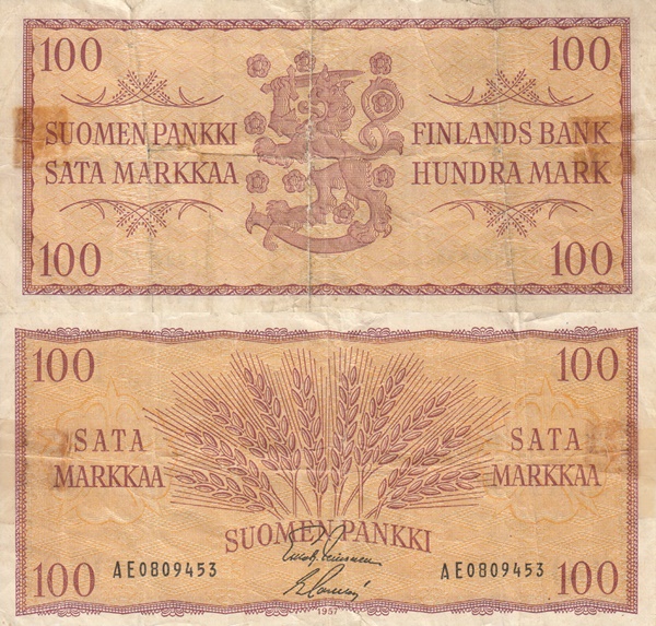 1957 Issue - 100 Markkaa/ Mark